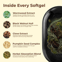Wormwood Black Walnut Pumpkin Seed & Clove Softgels | For Gut Candida & Fungus